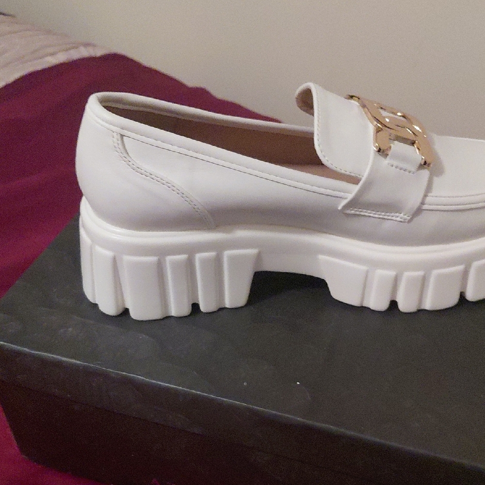 Women's White Chunky Loafers